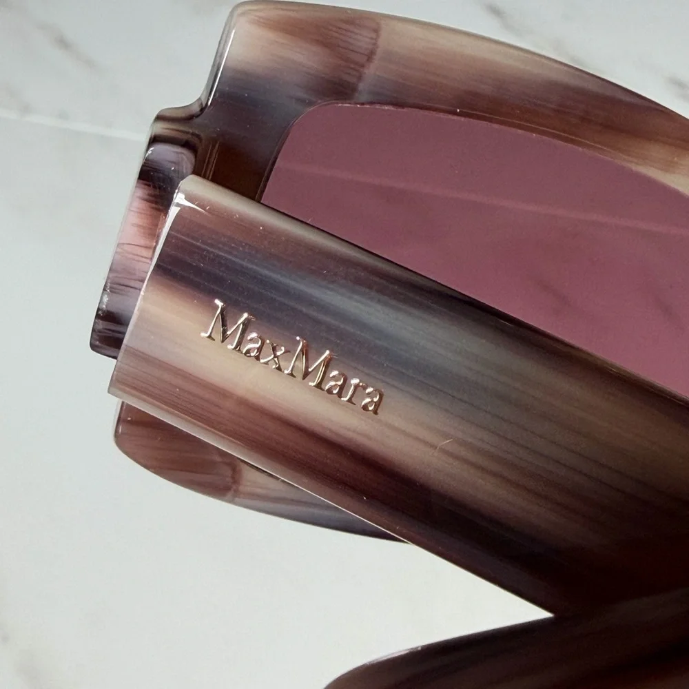 Max Mara Marbled Sunglasses Quiet Luxury Designer Eyewear Pink Gray